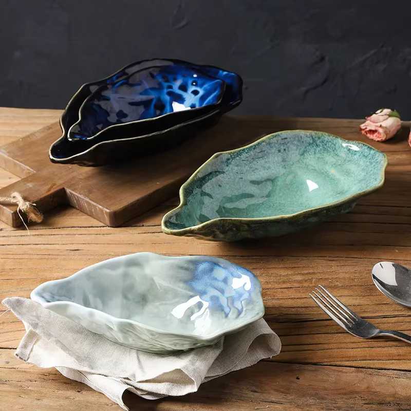 Assiette à huîtres en céramique