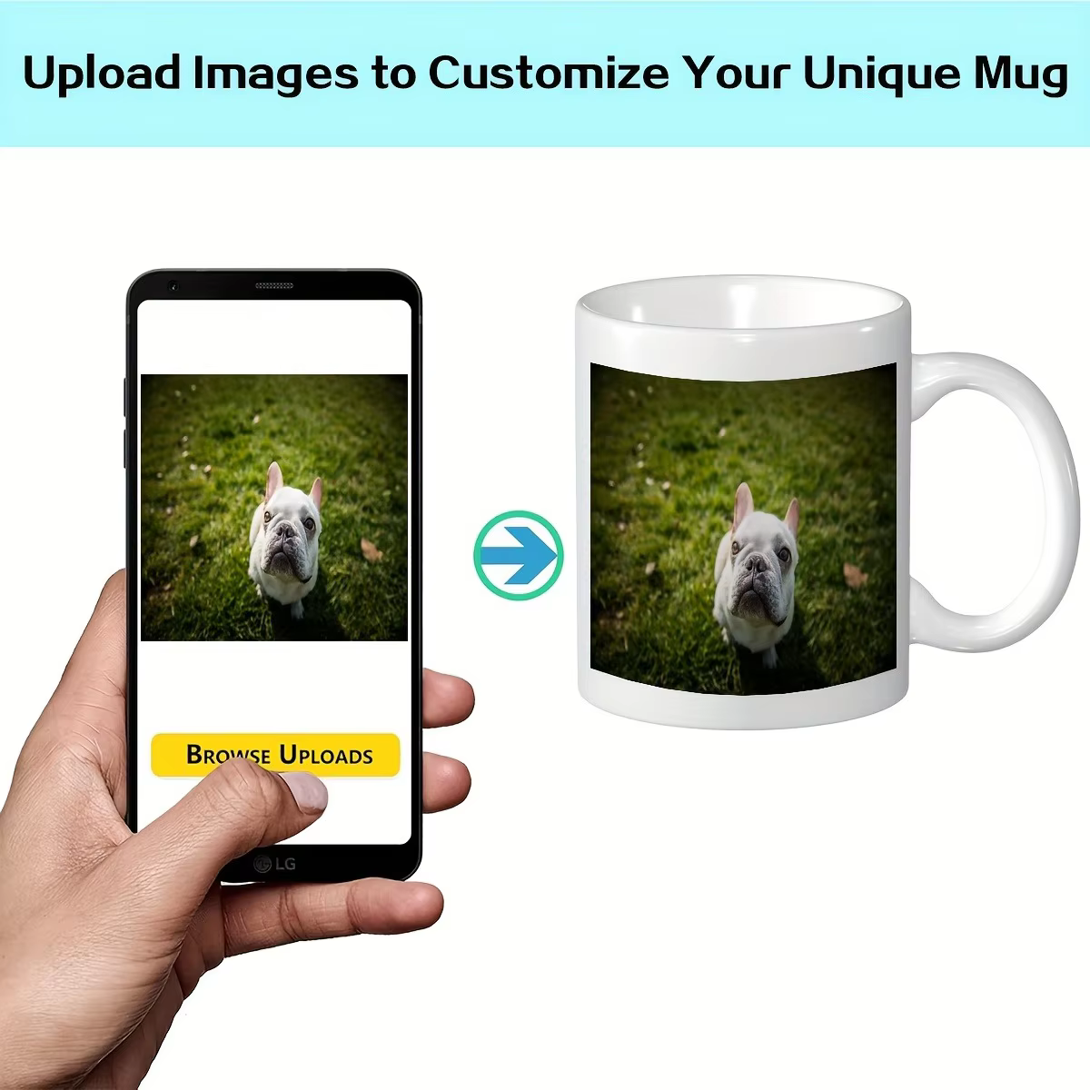 1 tasse en céramique personnalisée avec texte et photo sur mesure