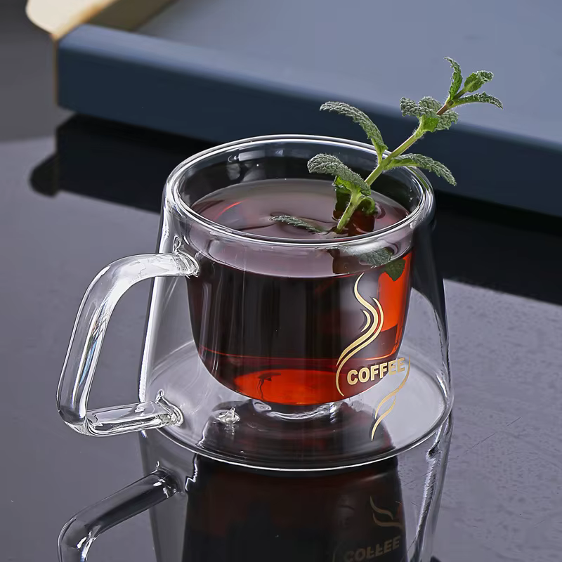Tasse à café en verre à Double paroi résistante à la chaleur de 200ml