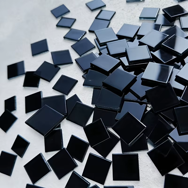 100/200 grammes de mosaïque en verre, morceaux de verre noir 2,5*2,5, adaptés aux matériaux de décoration DIY faits à la main, aux cadres photo créatifs faits à la main, aux ornements de décoration in