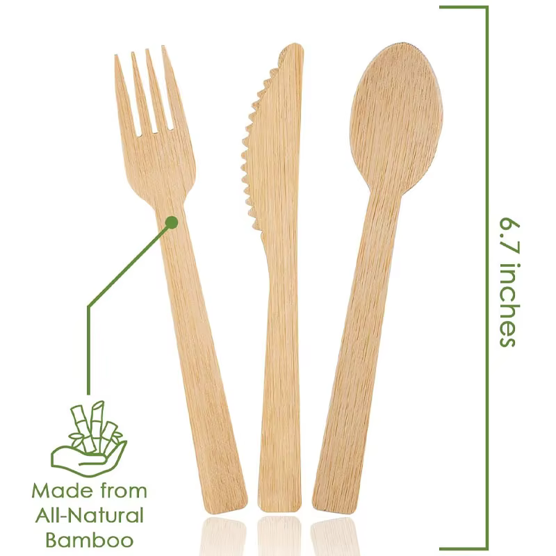 Couverts 100% bambou, fourchettes