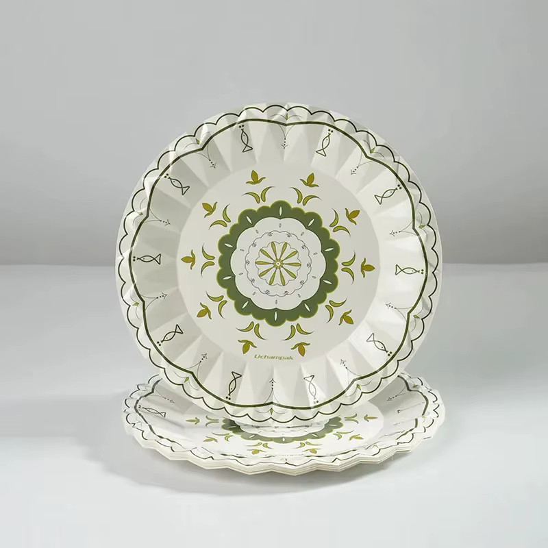 Assiettes rondes à motif bohème