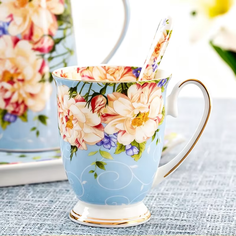 Tasse à café en céramique de porcelaine d'os de 300ML