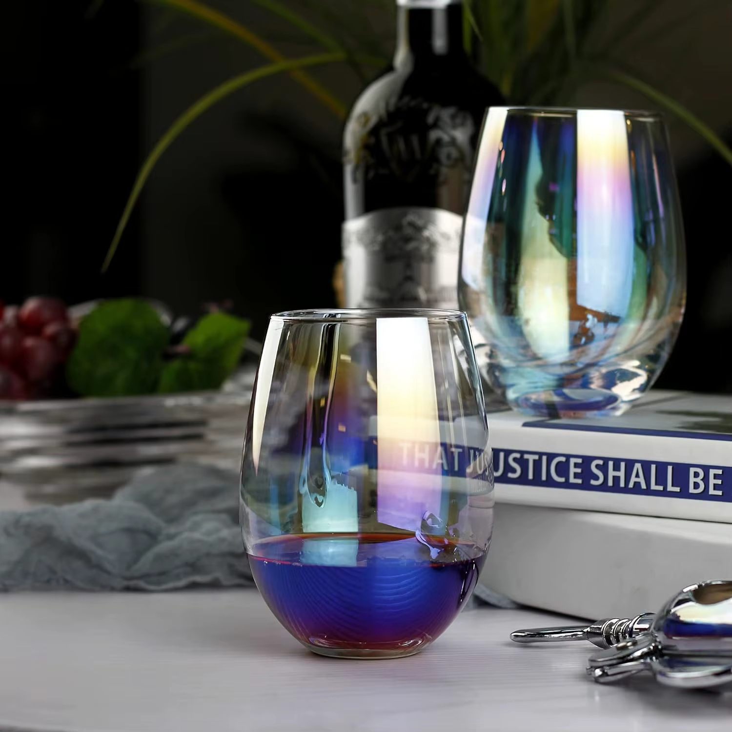 Verres à vin arc-en-ciel (ensemble de 2/lot de 4)-20 oz