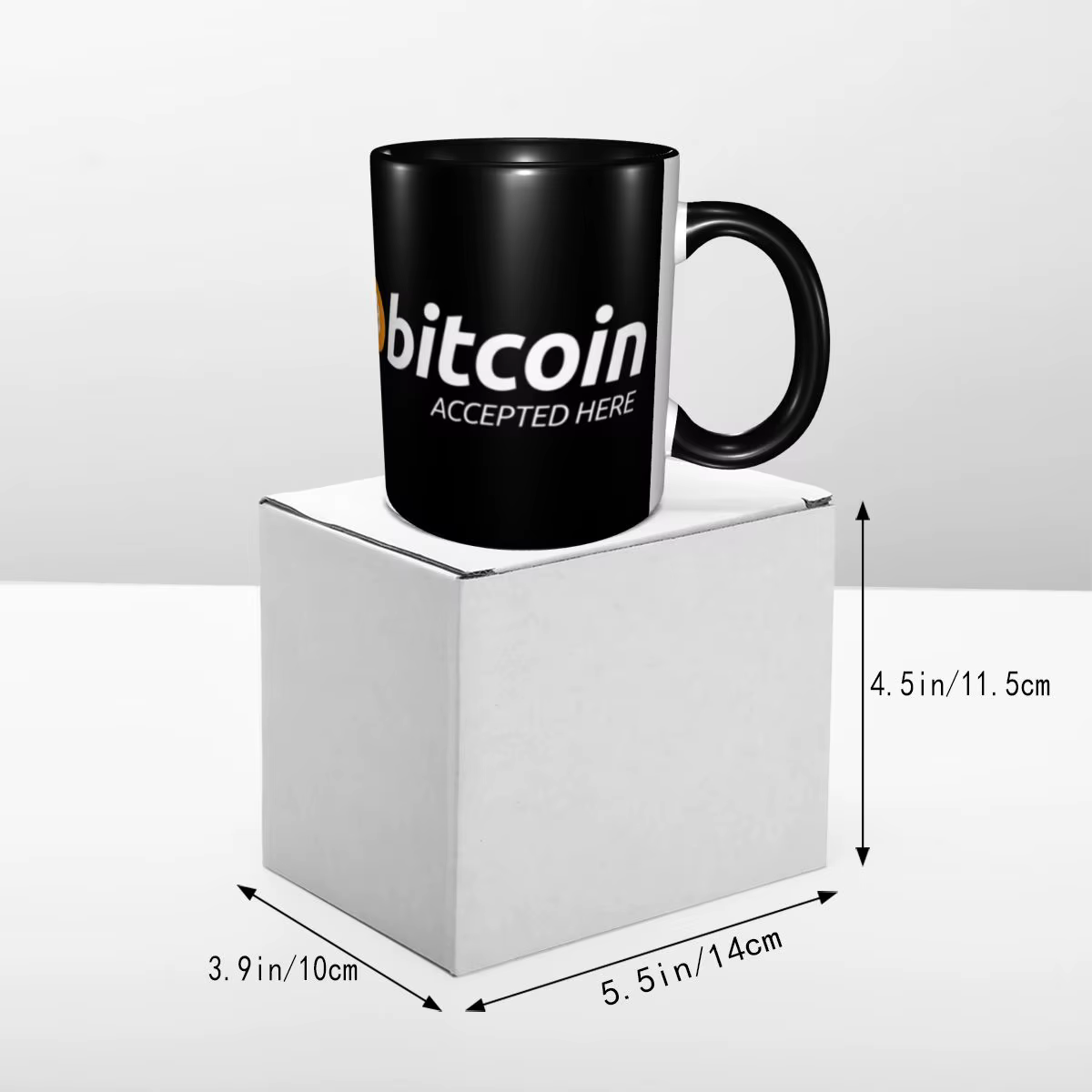 Bitcoin accepté ici tasse à café bricolage personnalisé en céramique thé lait