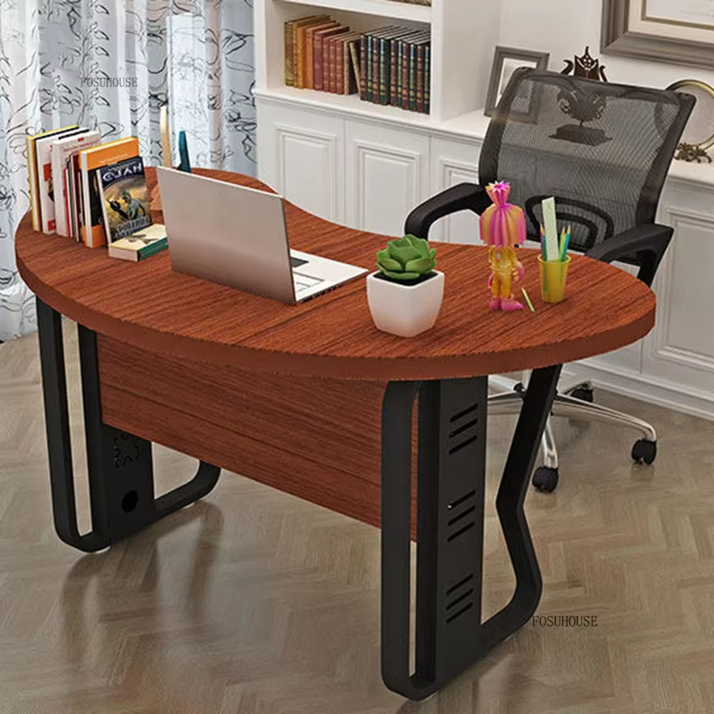 Bureaux et postes de travail incurvés modernes et minimalistes pour la maison, table d'étude pour étudiants, bureau d'ordinateur ergonomique pour le mobilier de bureau