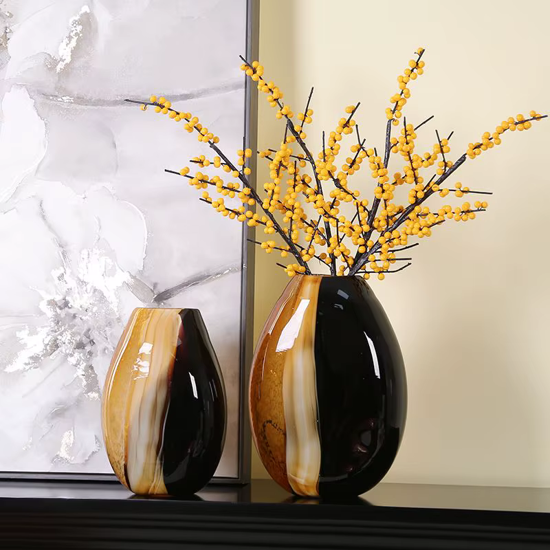 Vase en Verre Simple Moderne de Couleur Assortie
