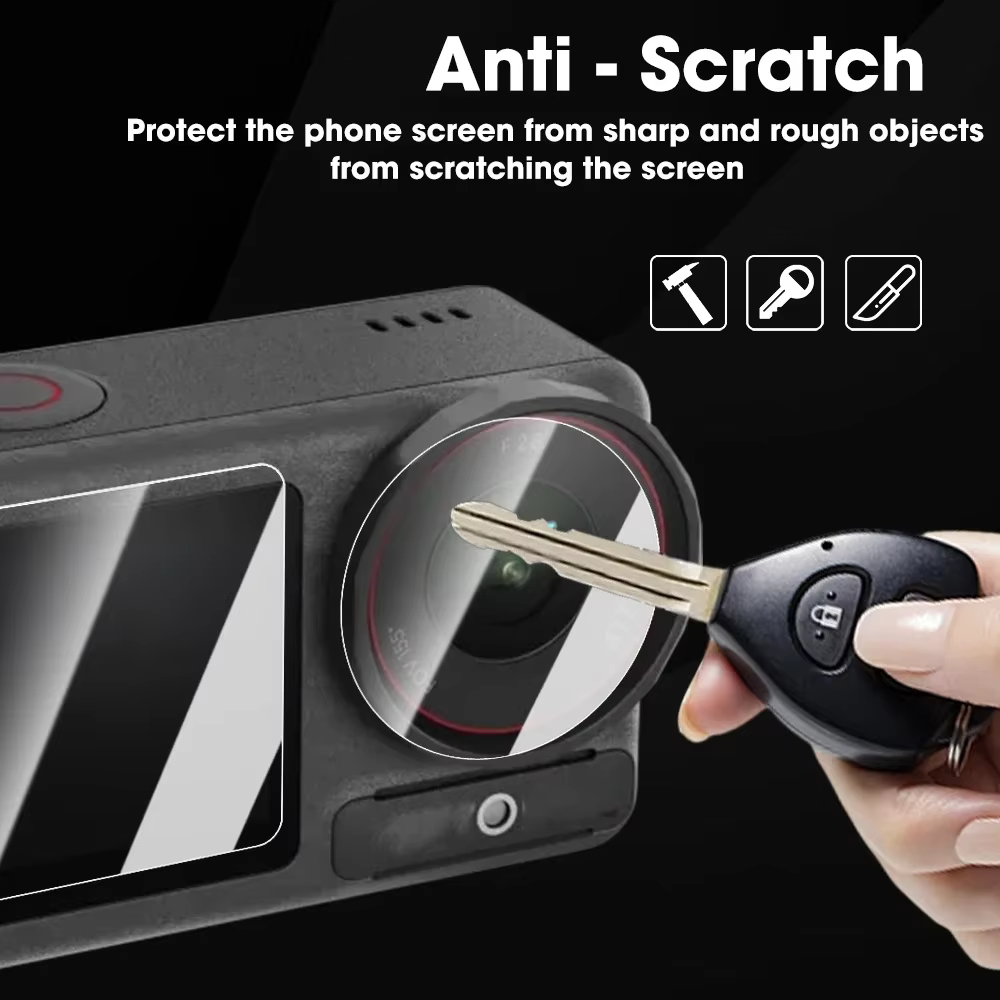 Protecteur d'écran HD pour DJI Osmo Action 6 5 4 3 Action 5 Pro, Film de protection d'objectif de caméra en verre trempé Ultra-clair, accessoires
