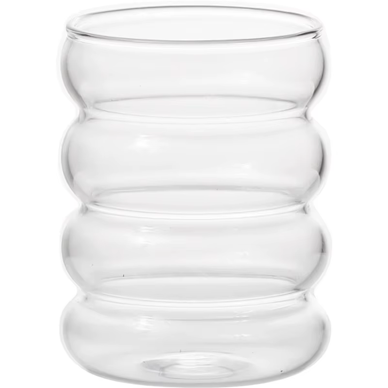 Tasse en verre ondulé domestique