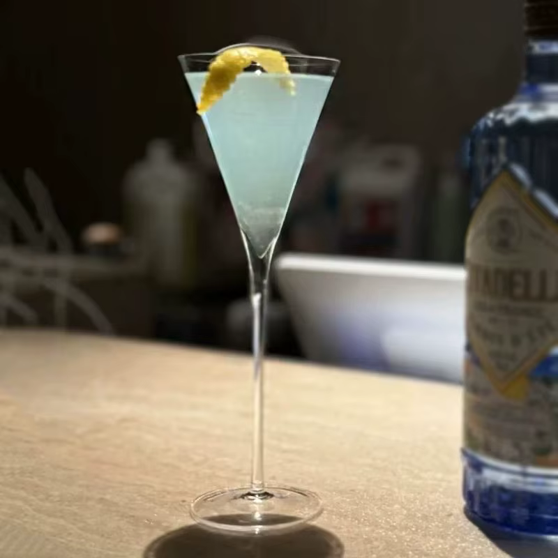 Verre à Martini Kimura fait main, verre à champagne, verre à cocktail