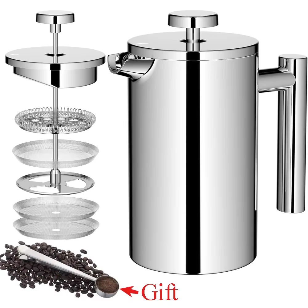 Cafetière à presse française en acier inoxydable