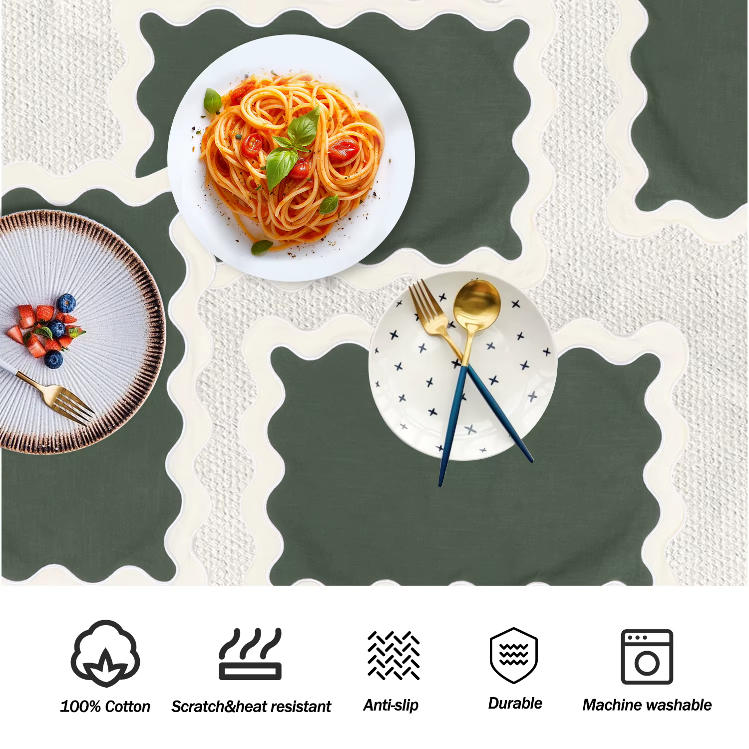 Serviettes de table, serviettes en mélange de coton et de lin