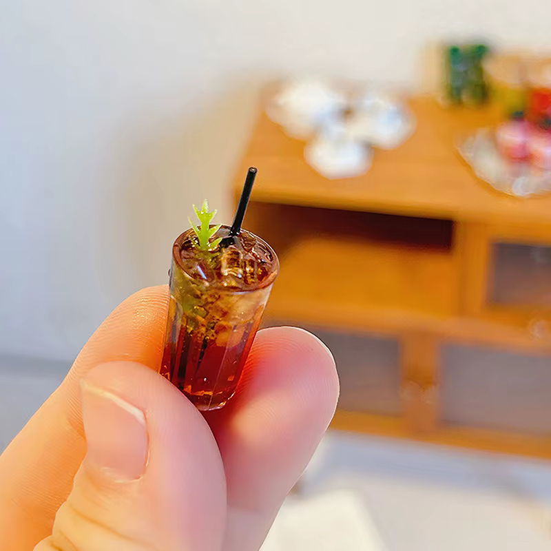 【M】Miniature de café, modèle de décoration, mini-boisson, latte glacé, pour maison de poupée, accessoires pour maison de poupée