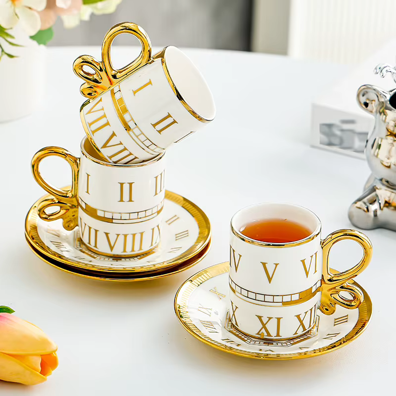 Tasses à café en céramique de luxe légères de Style européen