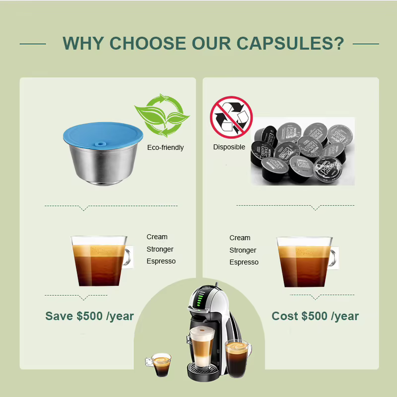 ICafilas – capsules de café réutilisables en métal inoxydable pour Dolce Gusto adaptées au nescafé avec filtre de sol