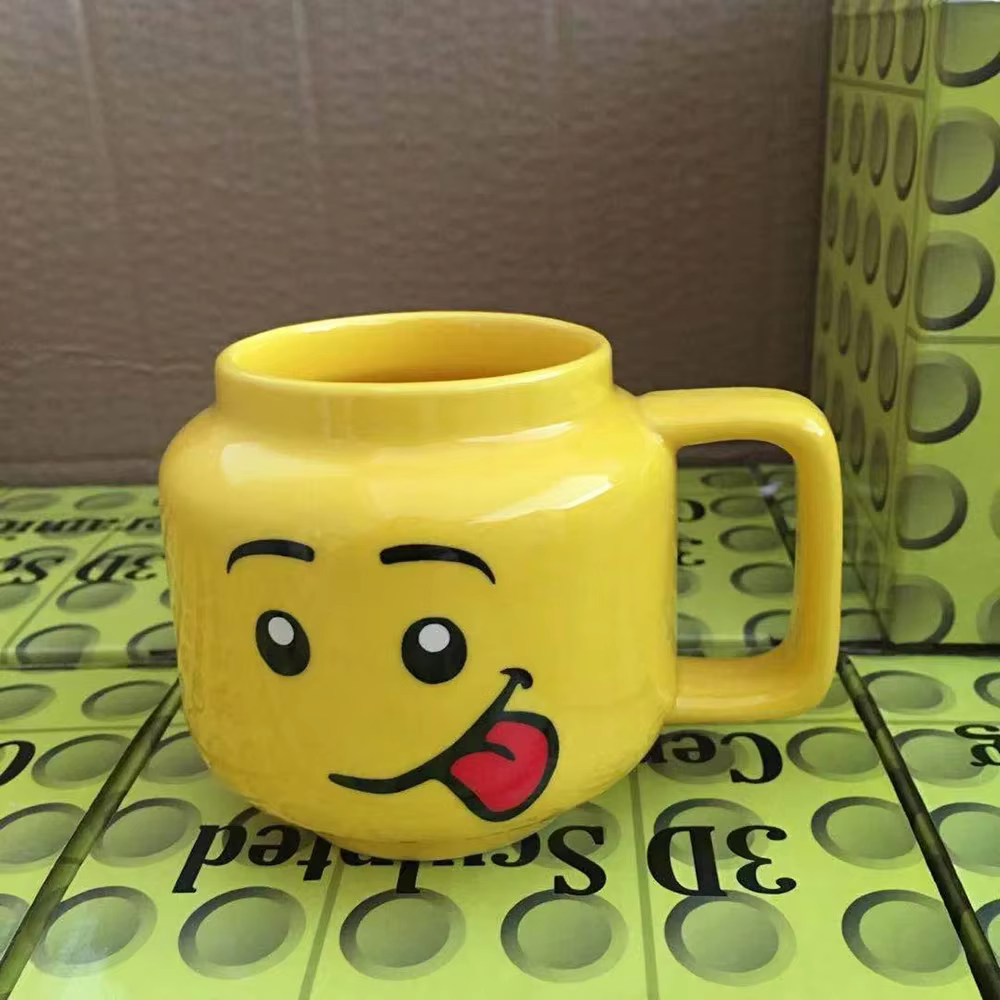 Mug en céramique avec visage souriant amusant - Cadeau de Noël mignon pour les enfants, tasse à boire idéale pour les enfants