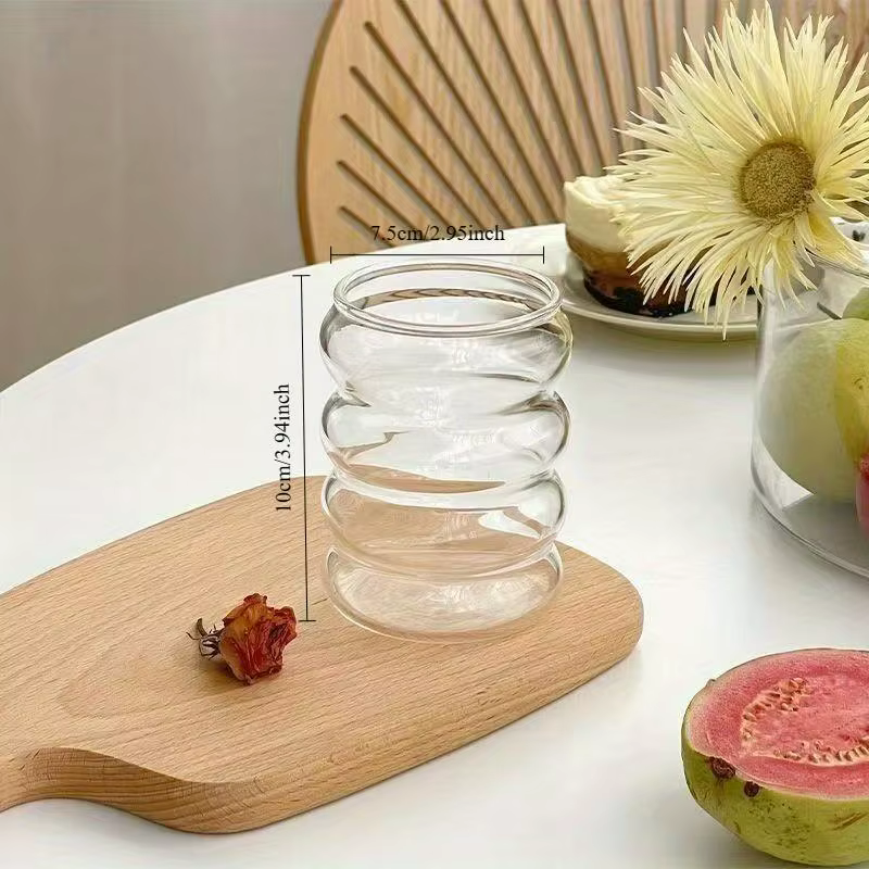 2 tasses à café en verre borosilicate élevé 350ML/11.8oz avec paille et brosse