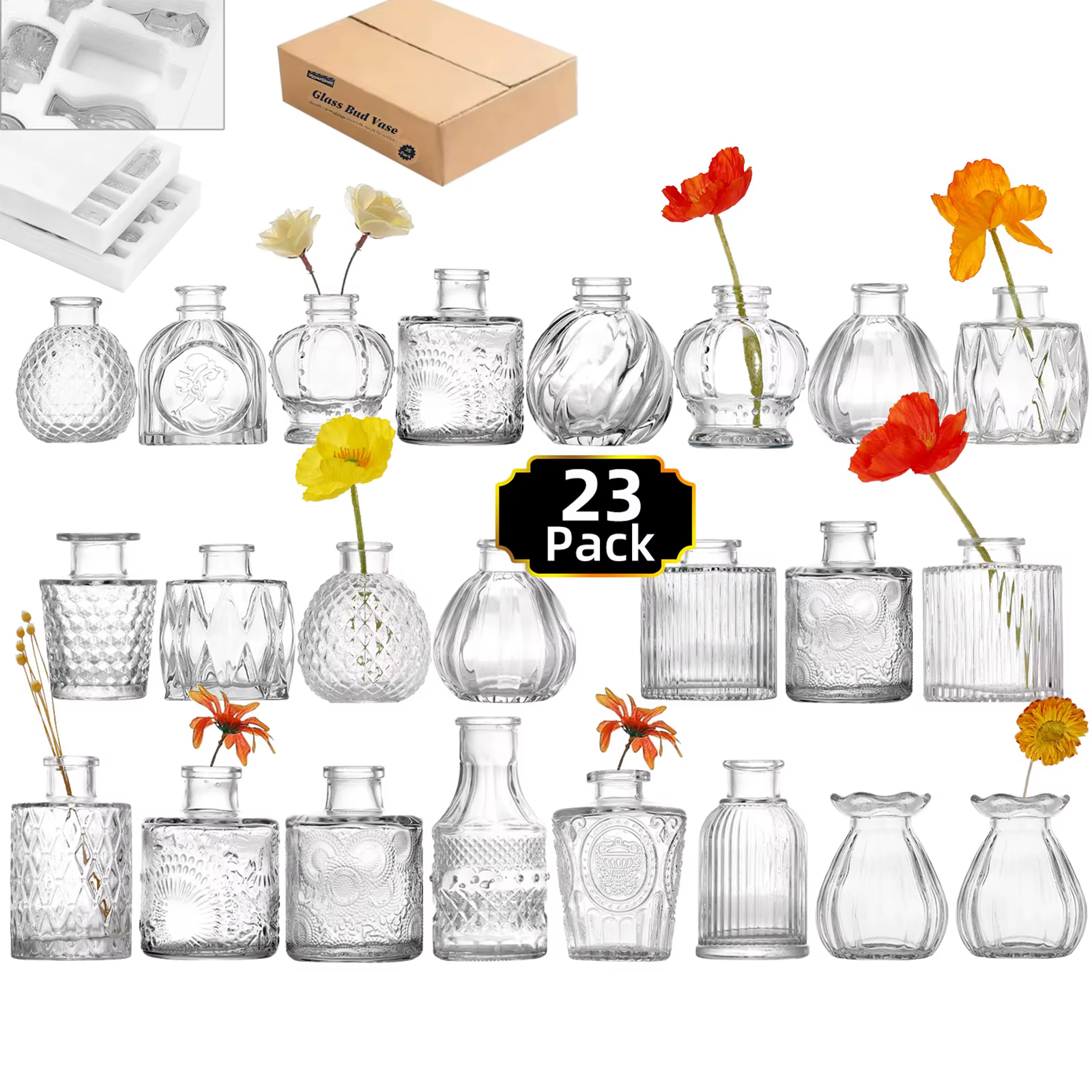 Petit Vase à fleurs décoratif transparent