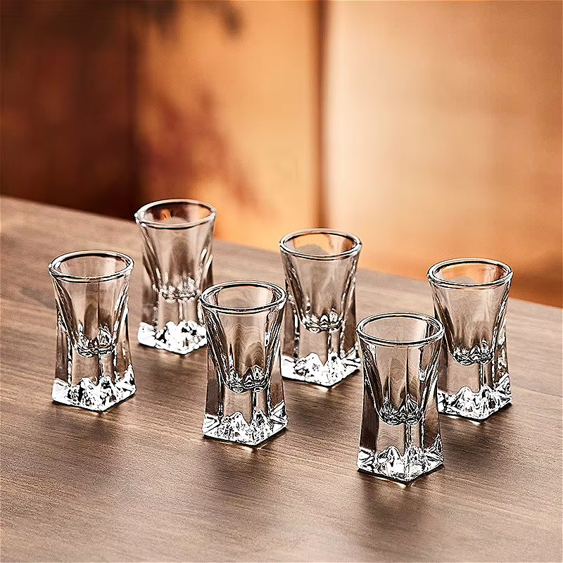 6 pièces ensembles de verres à vin exquis créatif Baijiu tasse Iceberg fond verre à vin