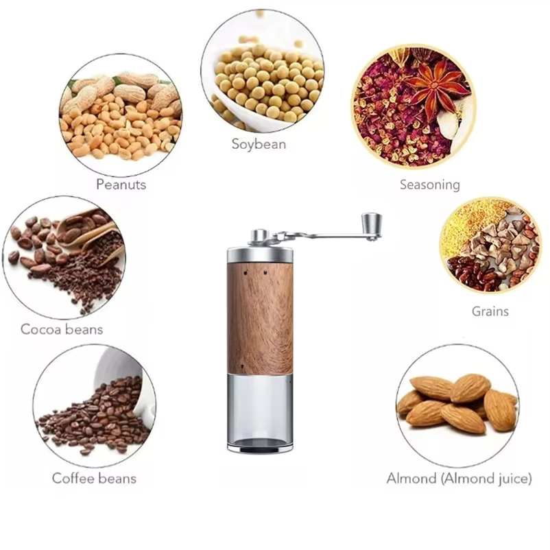 1 pièce Moulin à café manuel portable en acier inoxydable avec manivelle