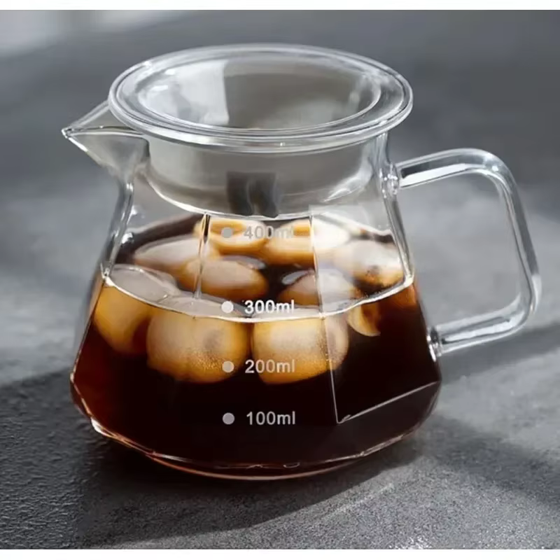 Pot de partage de café en verre de diamant de 400 à 600ml