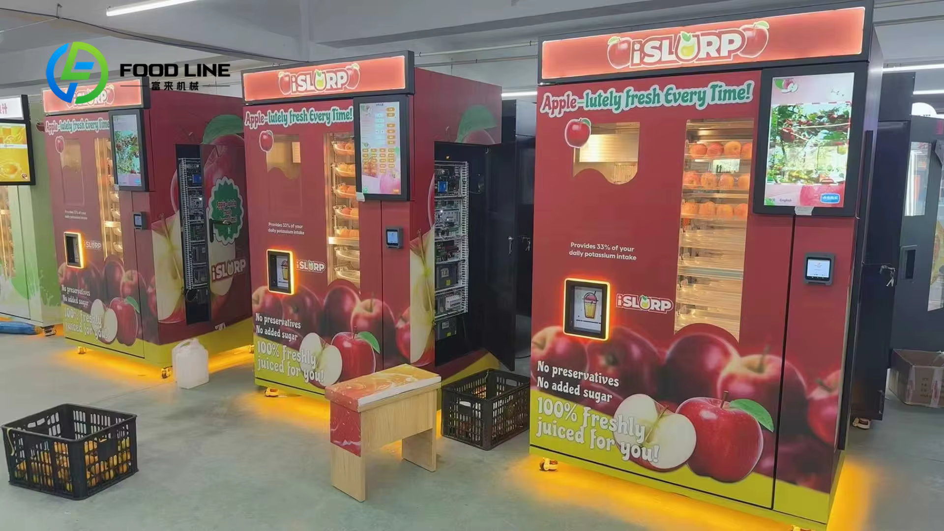 Système de nettoyage automatique de distributeur automatique de jus de pomme sur l'hôpital de parc d'école de centre commercial
