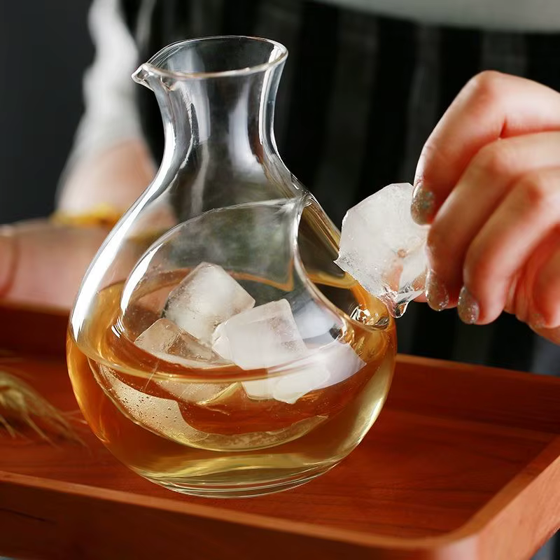 Pichet à glace en cristal clair japonais