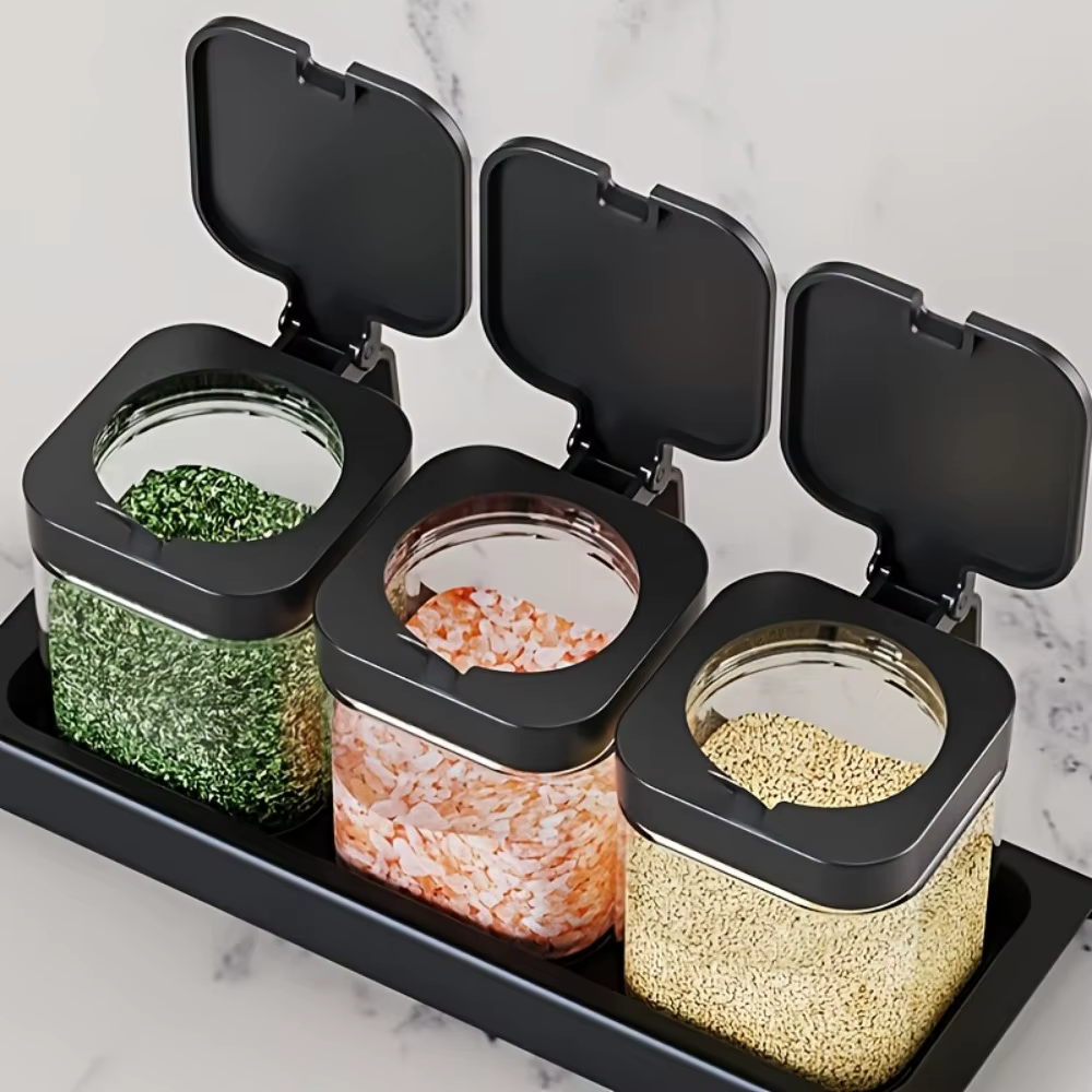 Pots à épices en verre avec cuillère