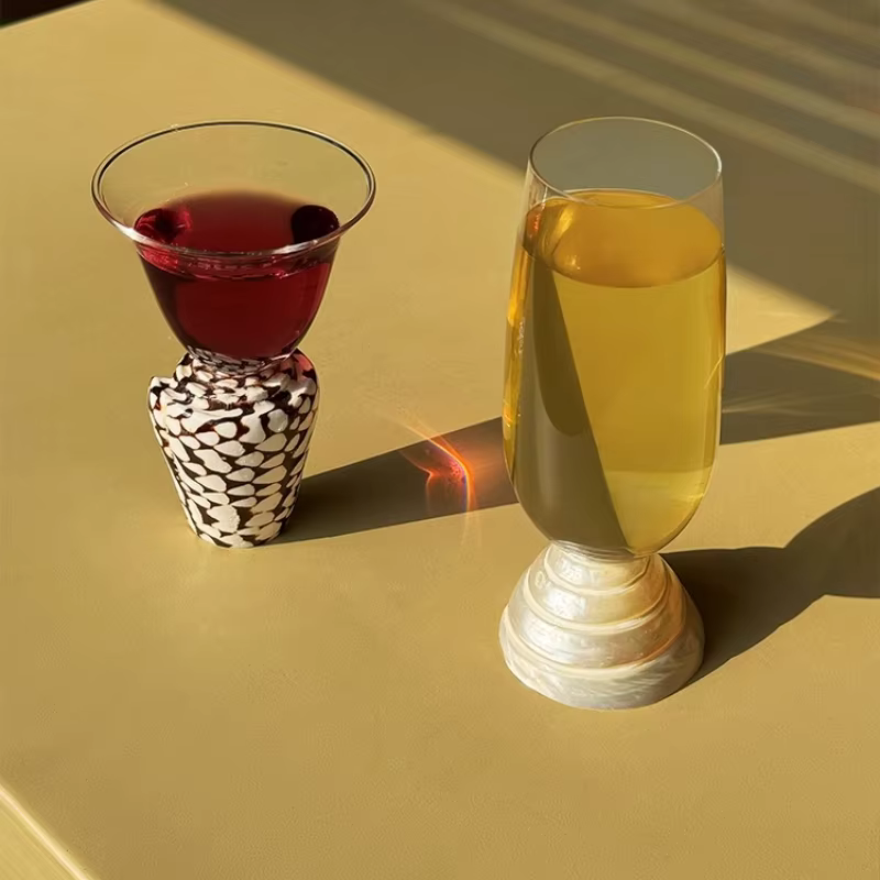 Tasse en verre en forme de coquille de conque naturelle