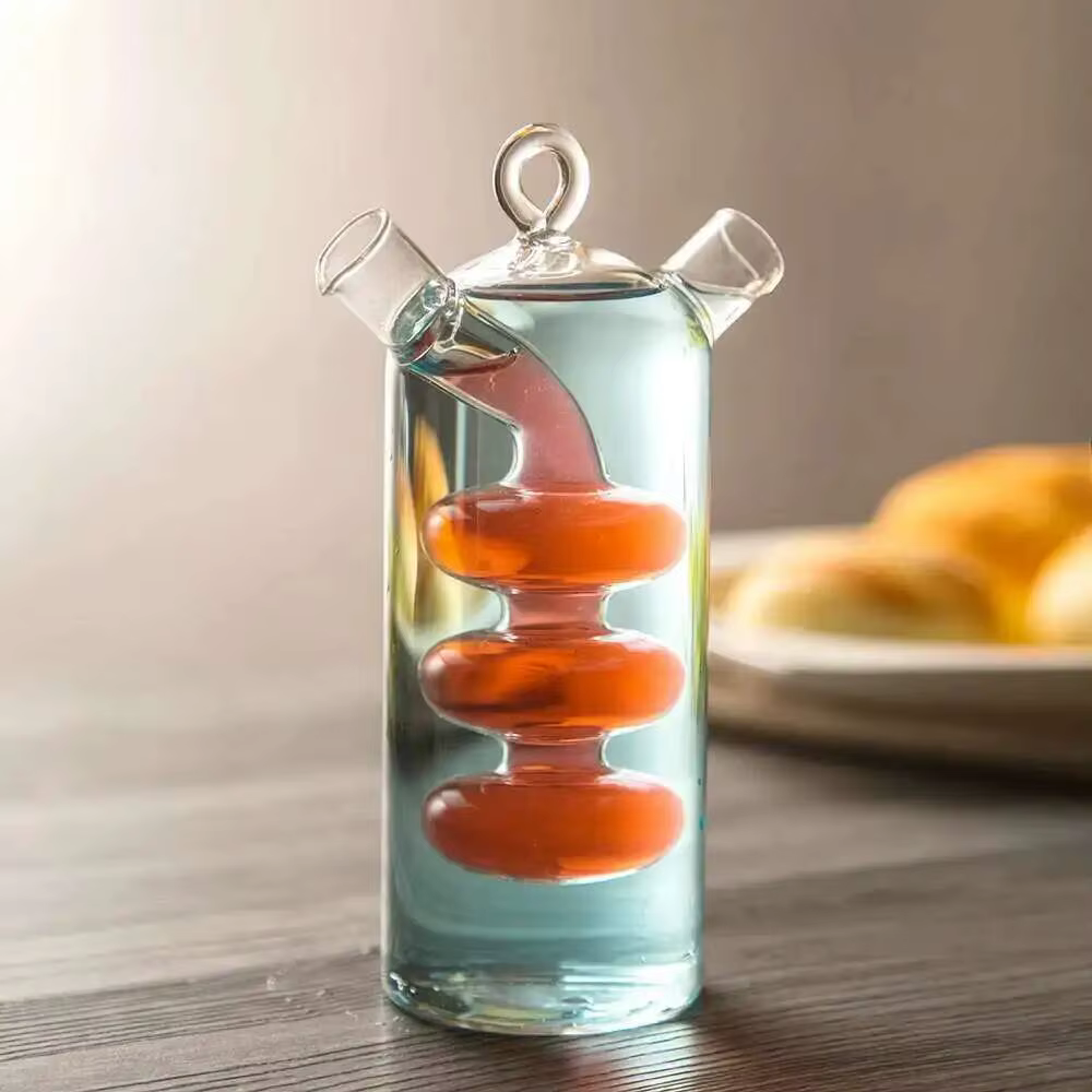 Verre à cocktail moléculaire double tube pour deux personnes