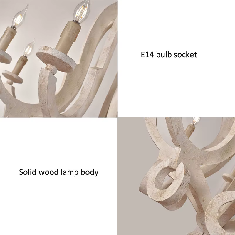 Lustre vintage américain en bois massif, lampes suspendues pour salon, salle à manger, bar, ferme, café, magasin, villa, éclairage suspendu
