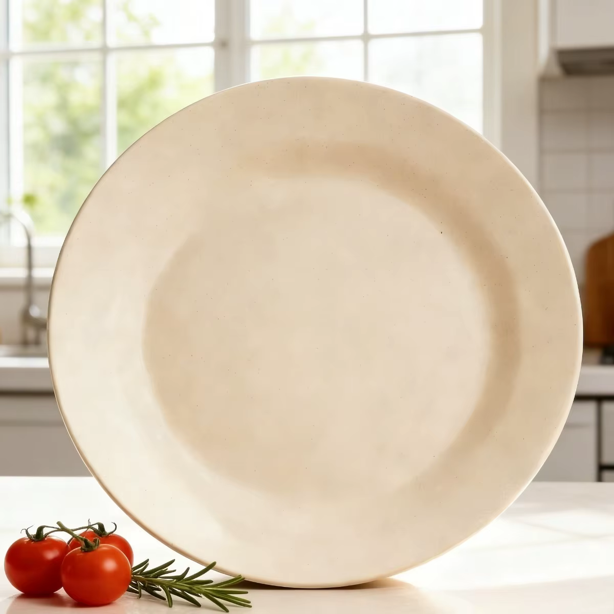 Lightweight Round Dinner Plates Reusable Unbreakable Steak Pizza Fruit