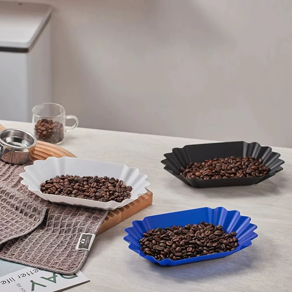 Plateau à grains de café en plastique ovale réutilisable