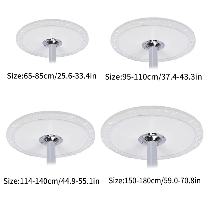 Lot de 10 housses de table rondes transparentes – Protection imperméable et résistante à l'huile pour tables à manger