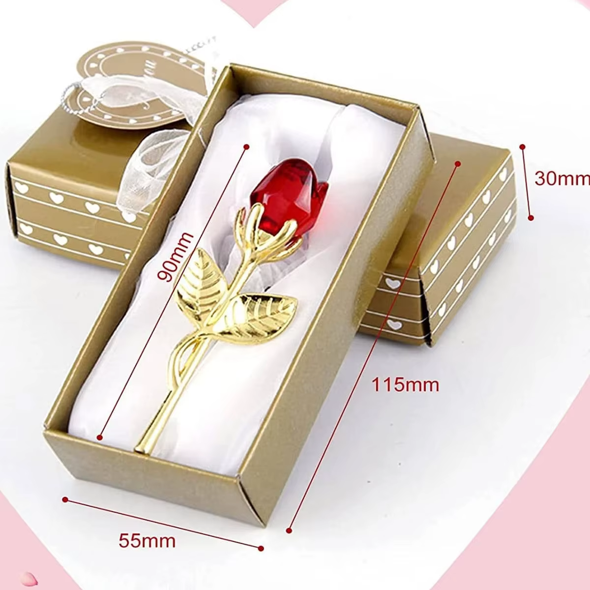 Mini fleur artificielle en cristal Rose