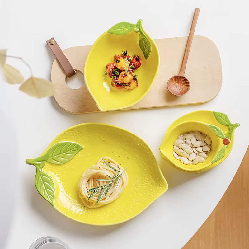 Bol à salade en céramique en forme de citron