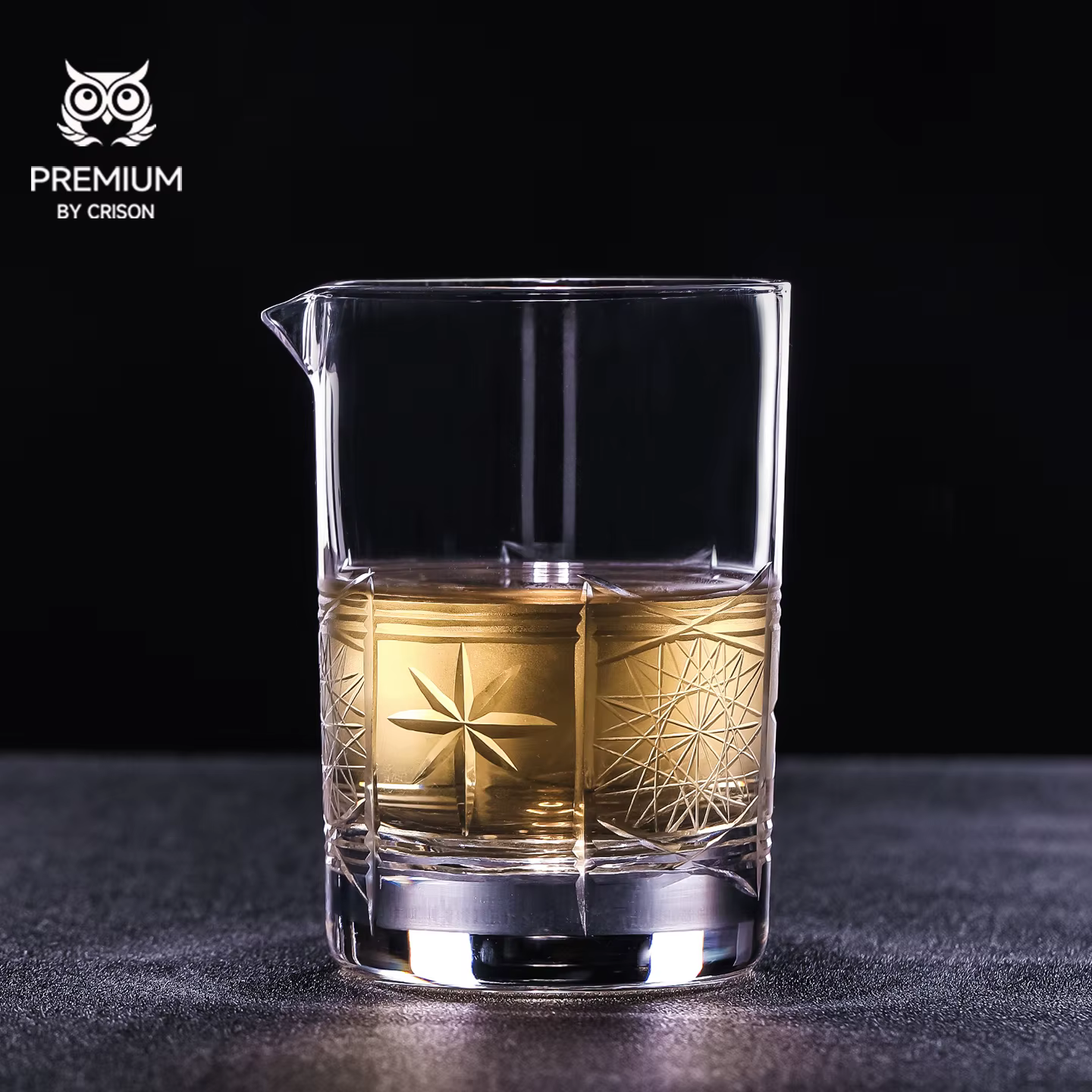CRISON Tasse à mélanger pour cocktail gravée en verre de cristal fait à la main