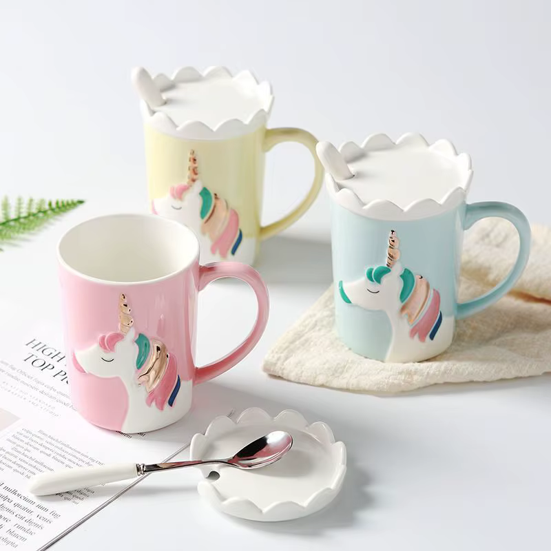 Tasse à café nordique licorne