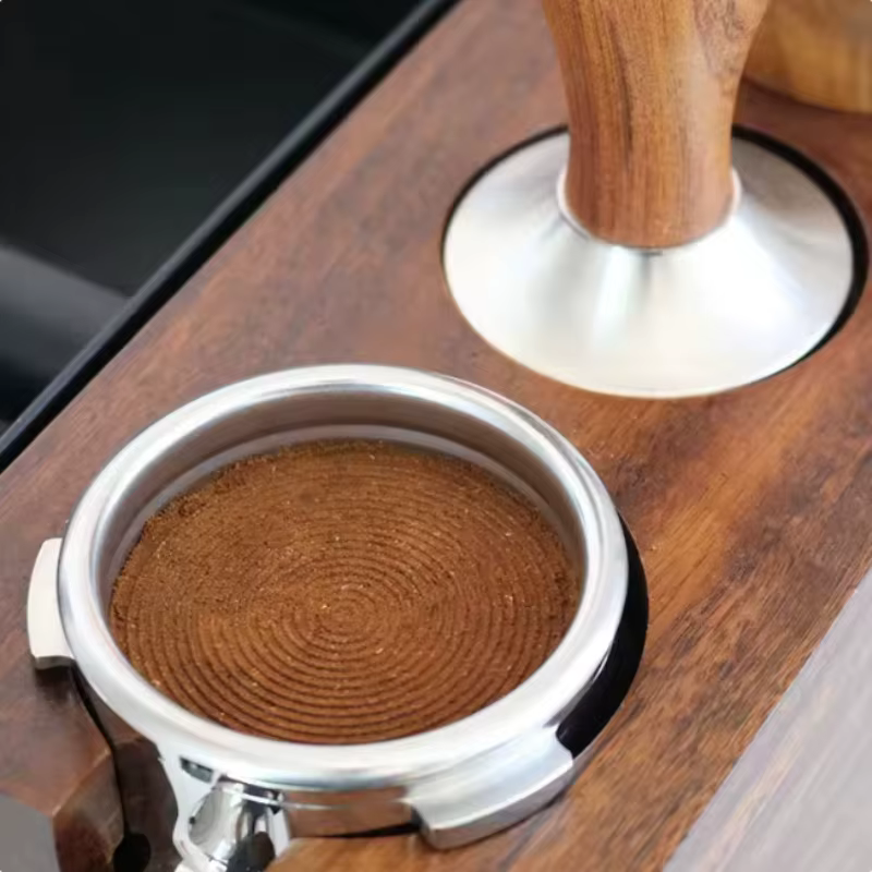 Presse à café poudre marteau manche en bois massif 304 acier inoxydable