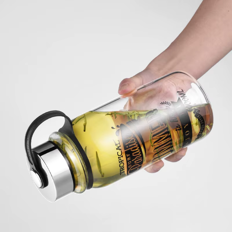 GIANXI 400/2000ML tasse en verre Transparent avec filtrage tasses à café de grande capacité avec couvercle ustensiles