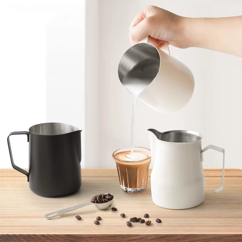 Pichet à mousse de café et de lait en acier inoxydable 304
