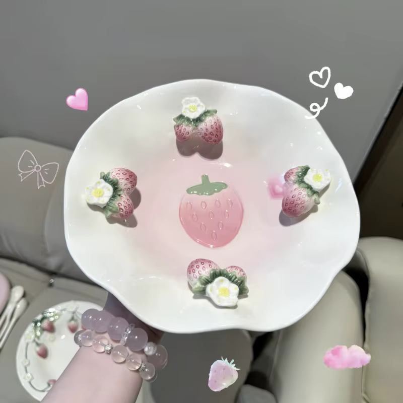 Vaisselle en céramique en Relief série fraise