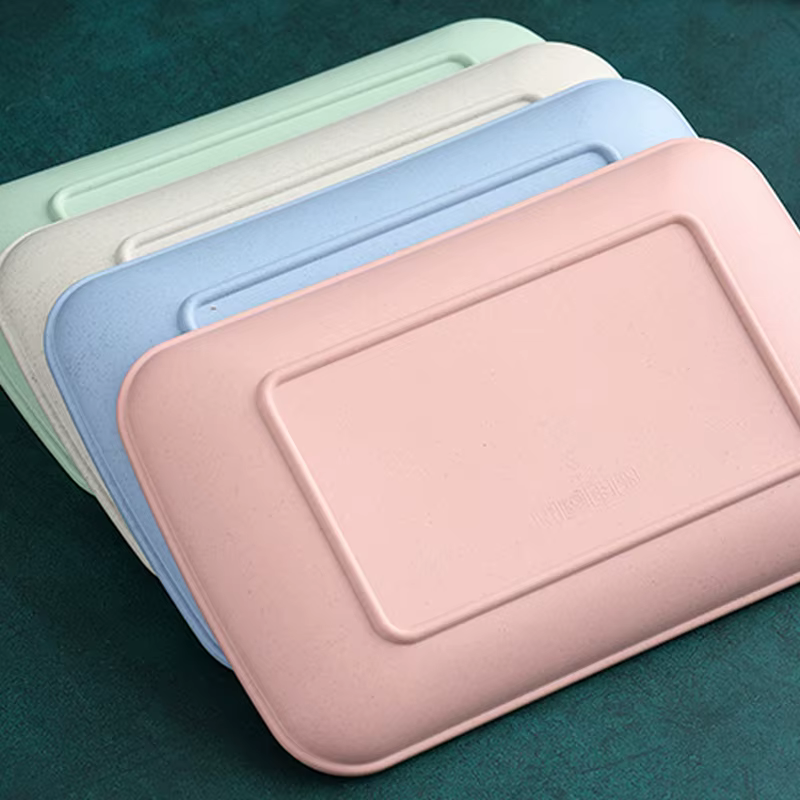 Ensemble de 4 assiettes en paille de blé