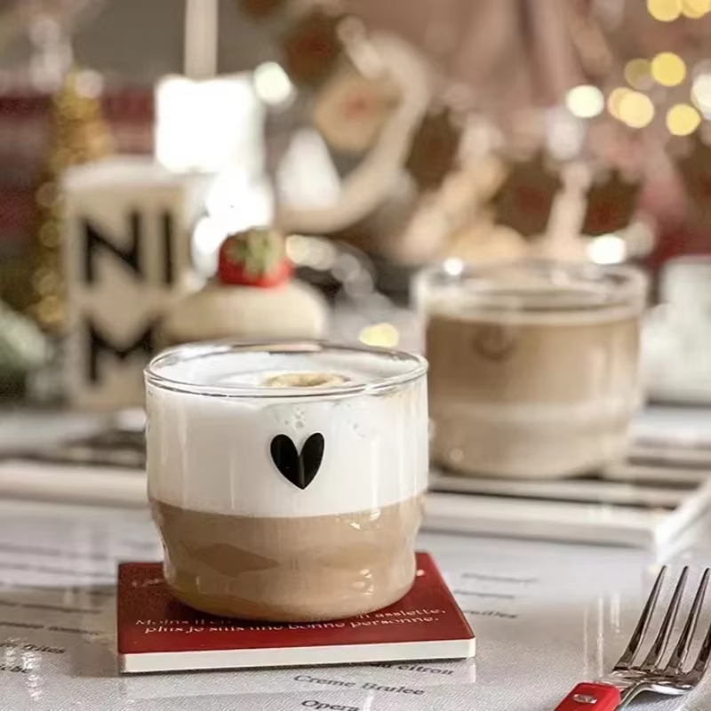 Tasse en verre murale Love/Happy de 300ml