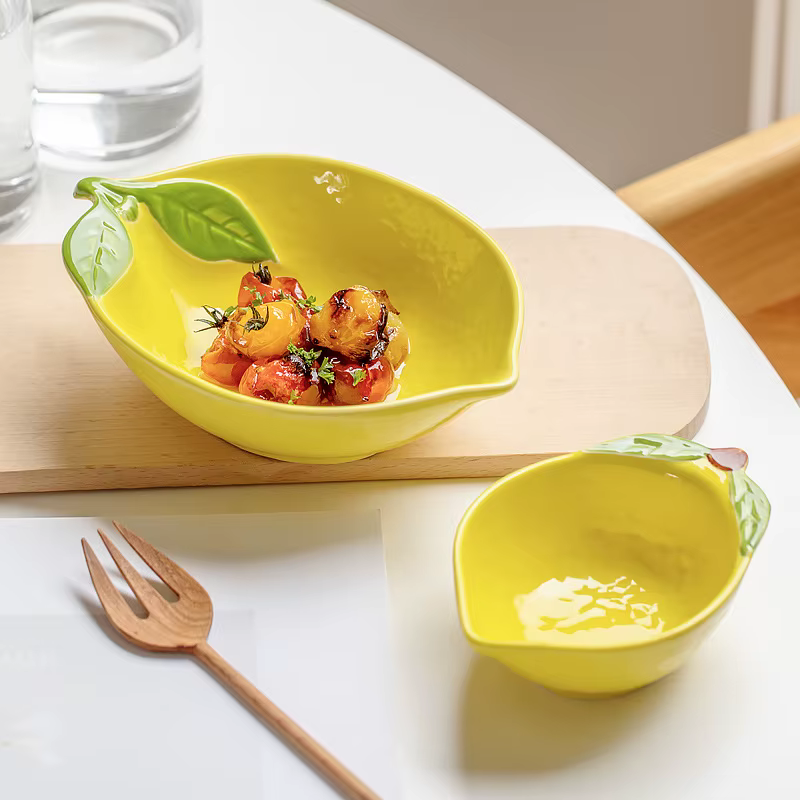 Bol à salade en céramique en forme de citron