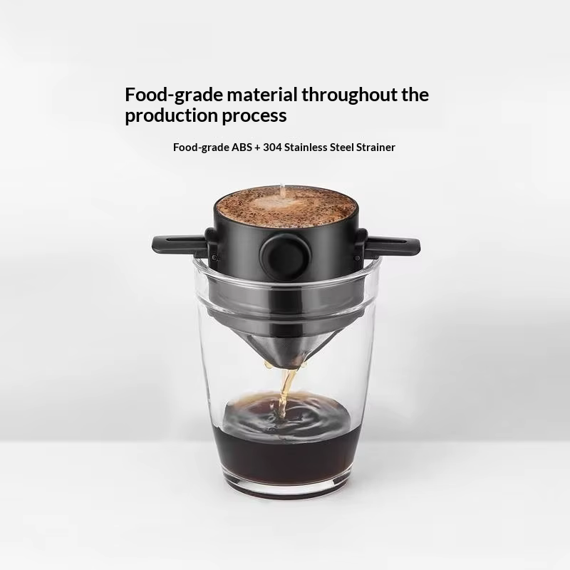 Filtre à café portable pliable réutilisable avec maille double couche pour infusion par déversement sans papier