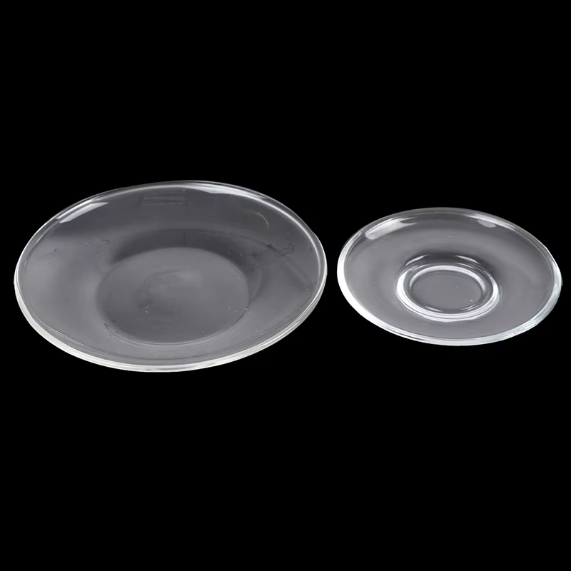 Soucoupes en verre transparent résistant à la chaleur de type C pour tasses à thé