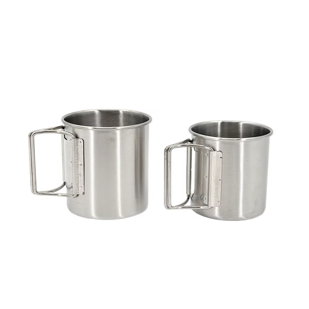 Tasses tasse à boisson ustensiles de cuisine de voyage tasse en acier inoxydable tasse touristique vaisselle extérieure tasse d'eau potable ustensiles de pique-nique tasse de Camping