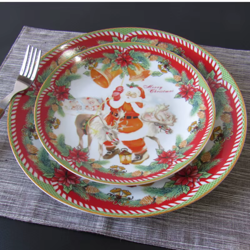 Assiettes à steak en céramique de Noël