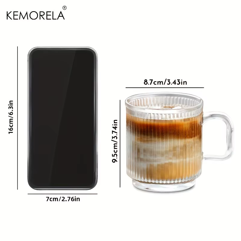 EllMORELA-Tasse à Café Verticale en Verre Mars